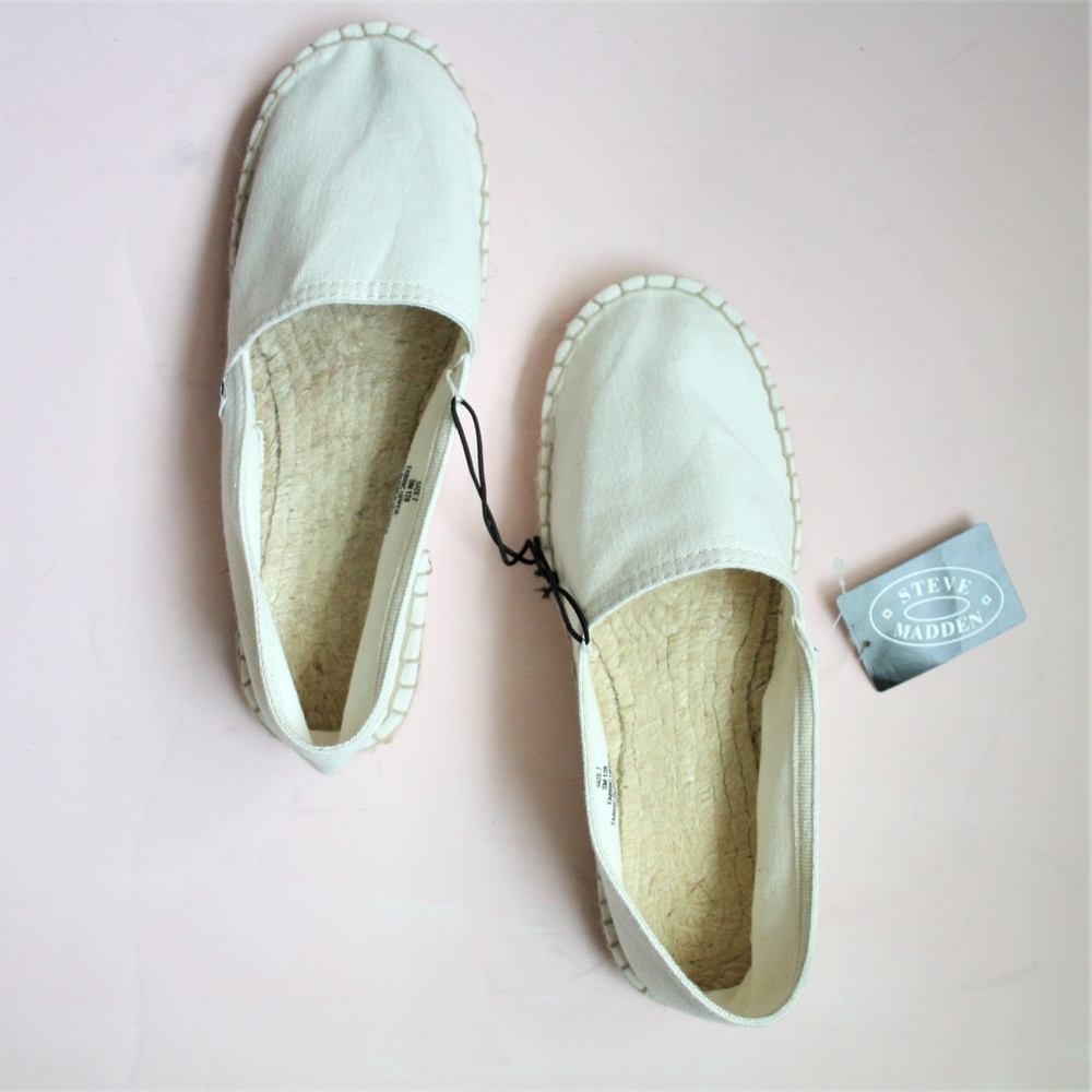 STEVE MADDEN Natural Mylie Espadrille Flat